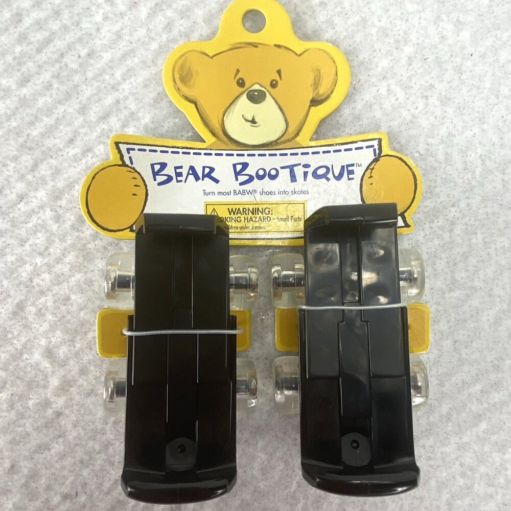Build A Bear Roller Skates Adjustable Attaches To Most BAB Shoes Black NWT